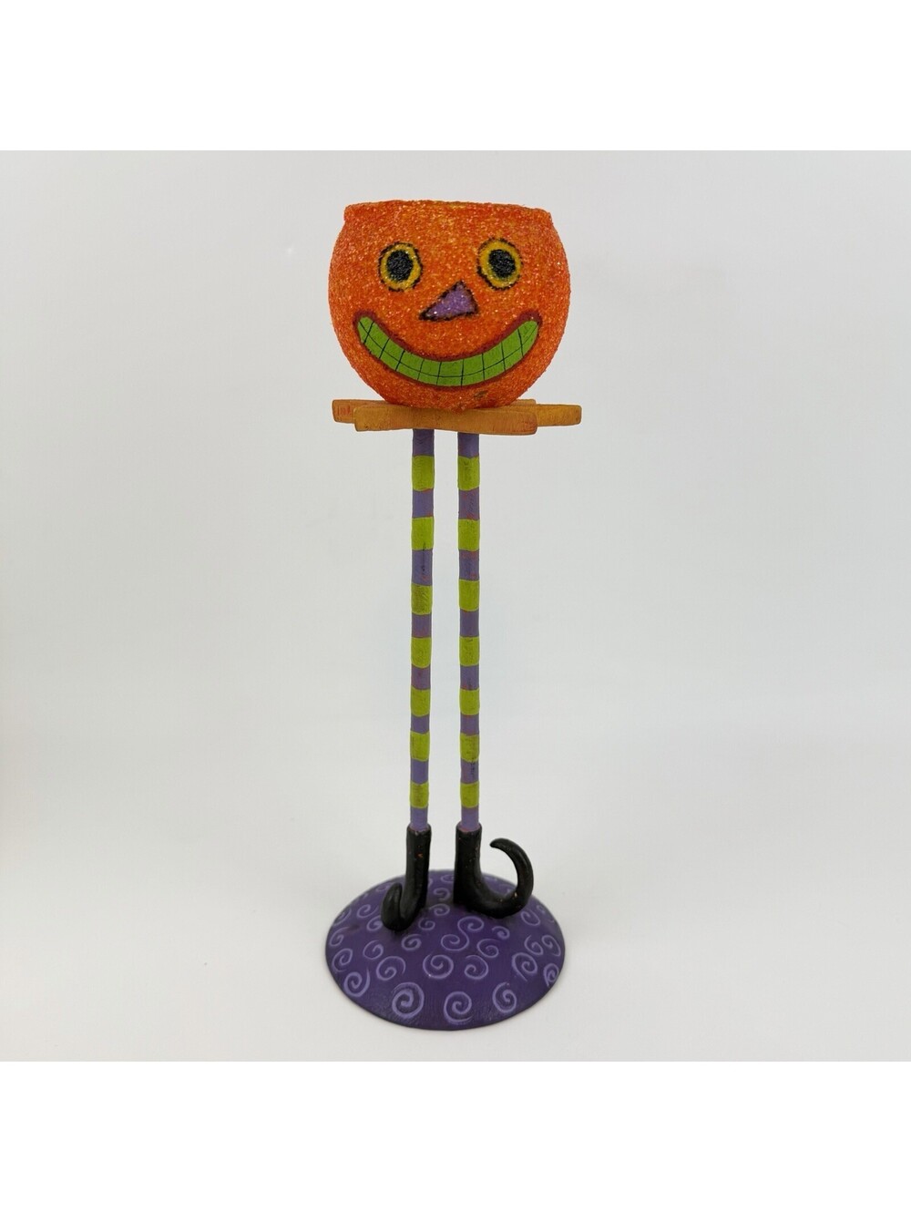 Department 56 Glitterville Halloween Pumpkin Votive Candle Holder